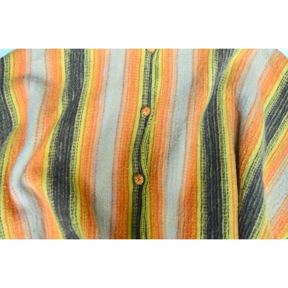1970s BRIGHT Yellow & Orange Poncho Striped - Picture 5 of 9
